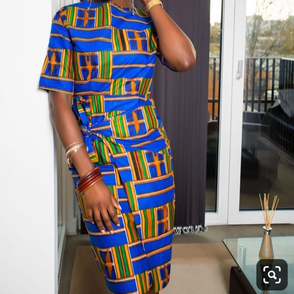 Grass-fields African Print Dress Grassfields